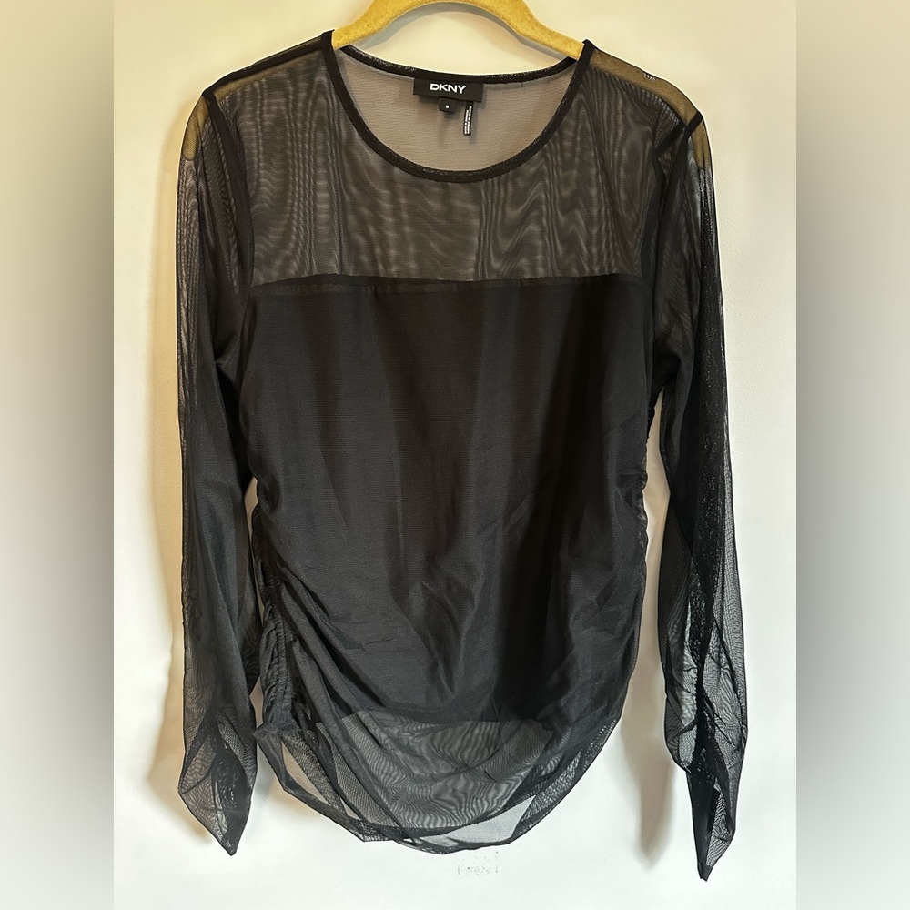 NWOT DKNY Mesh Long Sleeve Top